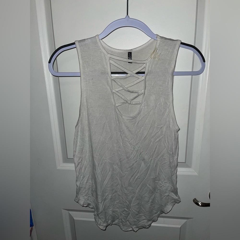 White tank top with cute straps.
